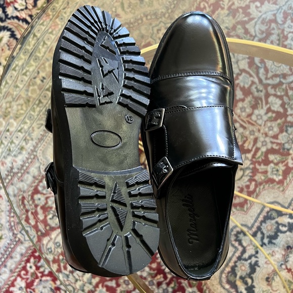 Double Monk Strap Black Leather Shoes - Picture 8 of 8